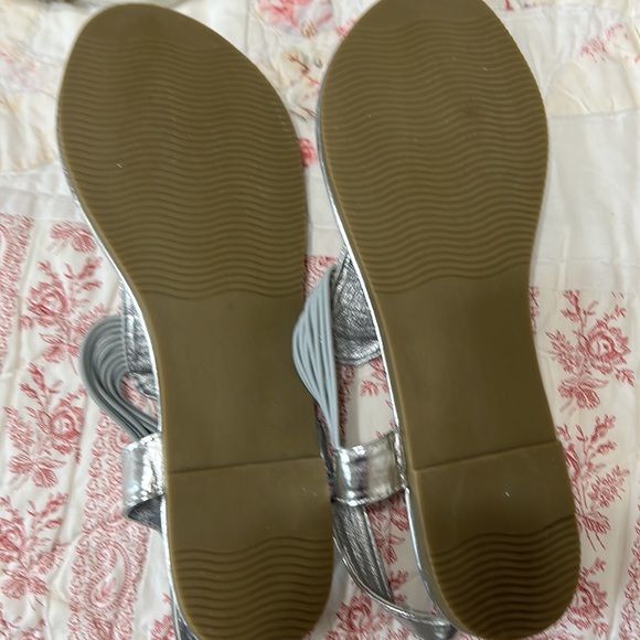 Silver Slip on Sandals - Picture 2 of 3